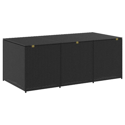 Storage Chest | Black | Polyethylene Rattan | Large | Garden Storage Box