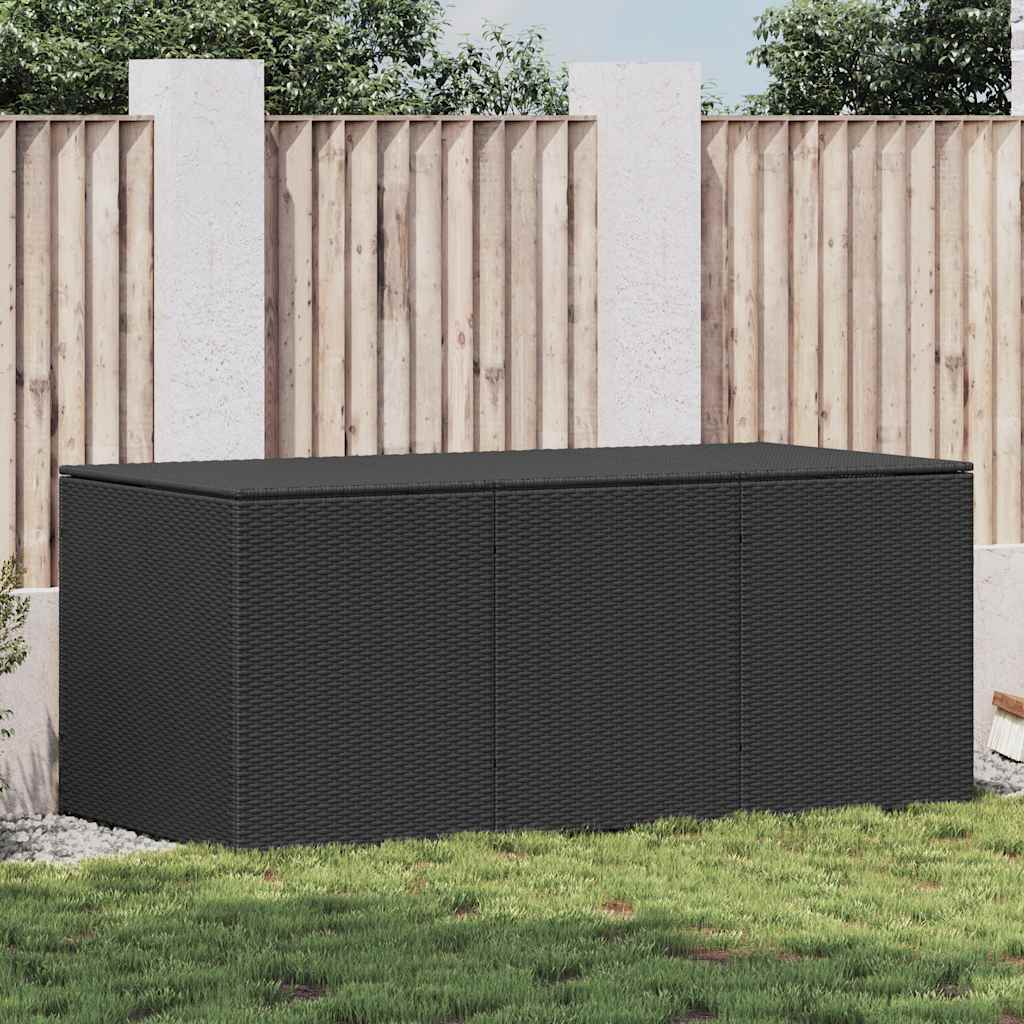 Storage Chest | Black | Polyethylene Rattan | Large | Garden Storage Box