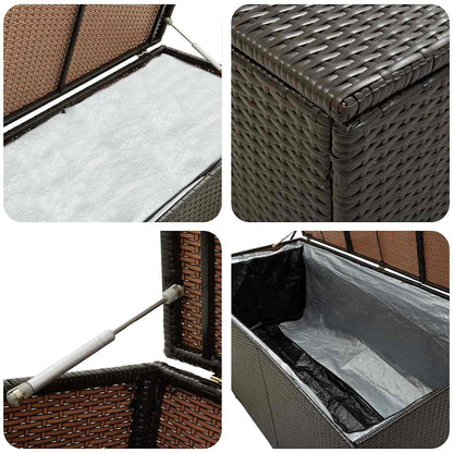 Storage Chest | Brown | Poly Rattan | Large | Garden Storage Box