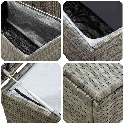 Garden Storage Box Poly Rattan 180x90x70 cm Grey