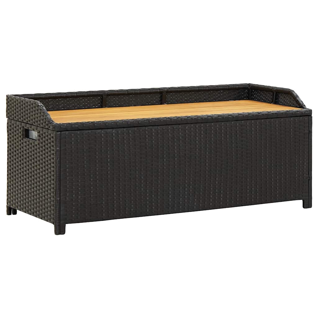 Storage Bench | Black | Poly rattan | 120 cm | Storage Bench