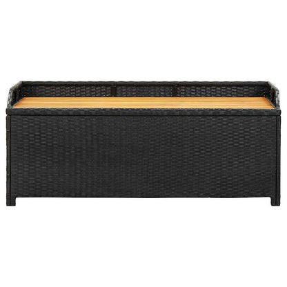 Storage Bench | Black | Poly rattan | 120 cm | Storage Bench