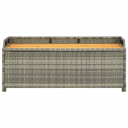 Garden Storage Bench 120 cm Poly Rattan Grey