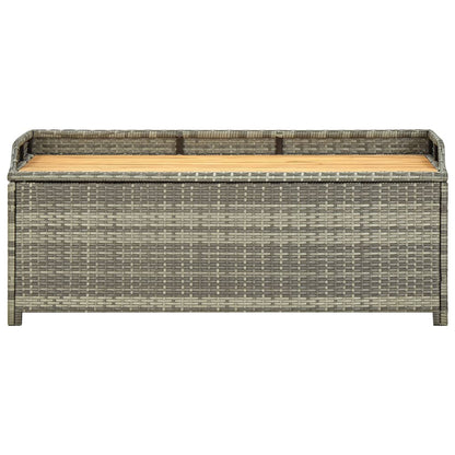 Storage Bench | Grey | Poly rattan, solid acacia wood slats, steel
