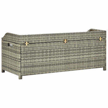 Garden Storage Bench 120 cm Poly Rattan Grey