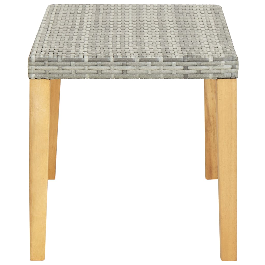 Garden Bench | Grey | PE (polyethylene) rattan, acacia wood | Medium