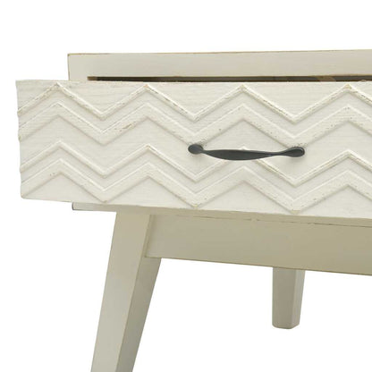 285751 vidaXL Coffee Table with 2 Drawers Carving Grey 110x50x40 cm Wood