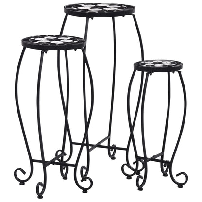Table | Set of 3 | Black and White | Iron and Ceramic | Small | Durable