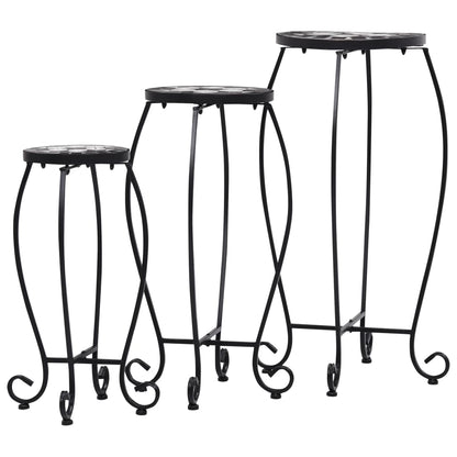 Table | Set of 3 | Black and White | Iron and Ceramic | Small | Durable