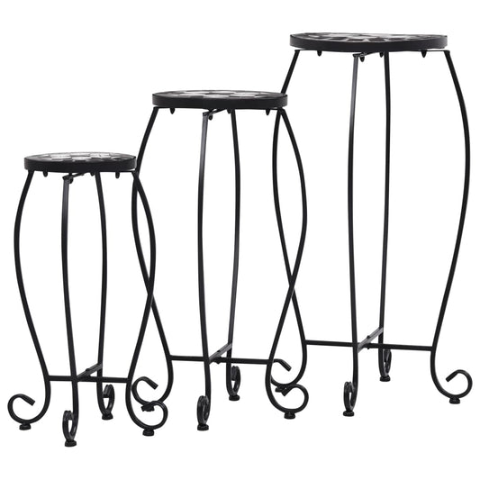Table | Set of 3 | Black and White | Iron and Ceramic | Small | Durable