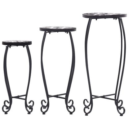 Table | Set of 3 | Black and White | Iron and Ceramic | Small | Durable