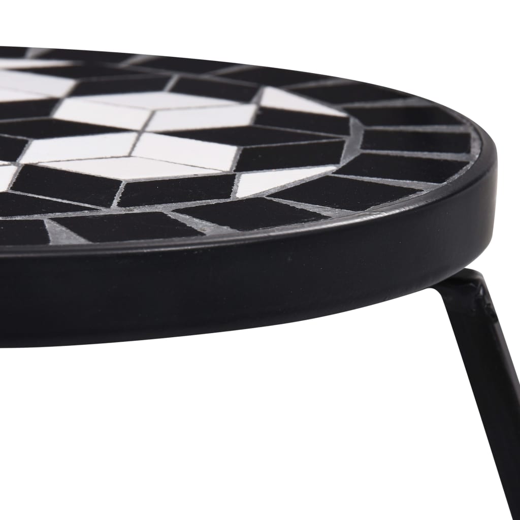 Table | Set of 3 | Black and White | Iron and Ceramic | Small | Durable