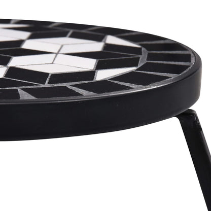 Table | Set of 3 | Black and White | Iron and Ceramic | Small | Durable