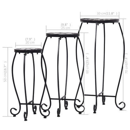 Table | Set of 3 | Black and White | Iron and Ceramic | Small | Durable