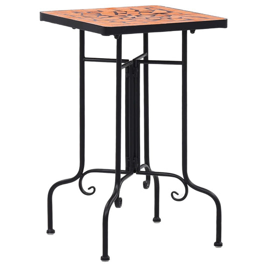 Side Table | Terracotta and Black | Iron and Ceramic | Small | Durable