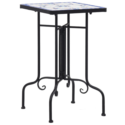 Side Table | Blue and White | Iron and Ceramic | Small | Durable