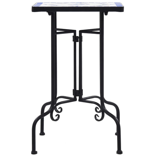 Side Table | Blue and White | Iron and Ceramic | Small | Durable