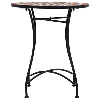 46713 vidaXL Mosaic Bistro Table Brown 60cm Ceramic
