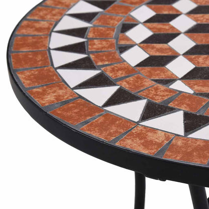 46713 vidaXL Mosaic Bistro Table Brown 60cm Ceramic