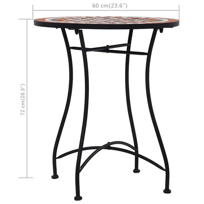 46713 vidaXL Mosaic Bistro Table Brown 60cm Ceramic