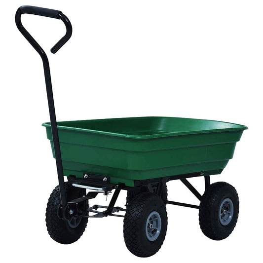 145507 vidaXL Garden Tipping Hand Cart 300 kg 75L Green