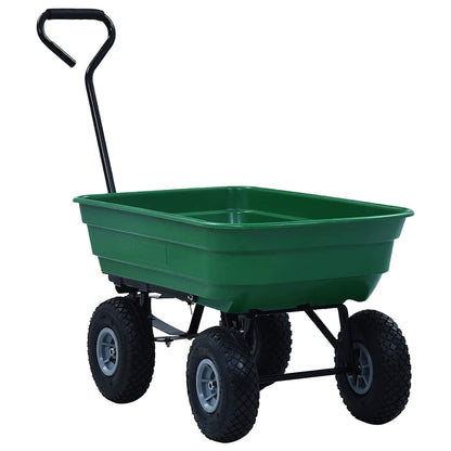 145507 vidaXL Garden Tipping Hand Cart 300 kg 75L Green