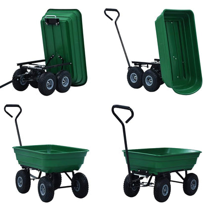 145507 vidaXL Garden Tipping Hand Cart 300 kg 75L Green