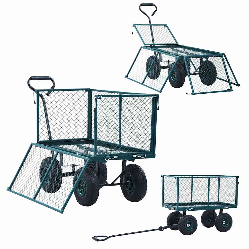 145510 vidaXL Garden Hand Trolley Green 350 kg