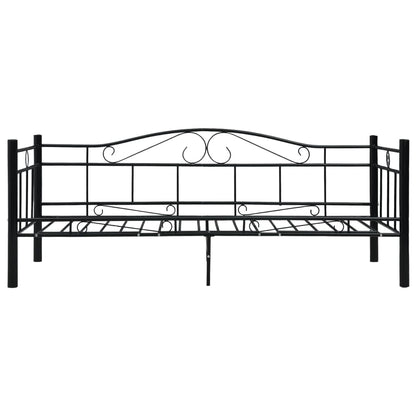 Daybed Frame without Mattress Black Metal 90x200cm