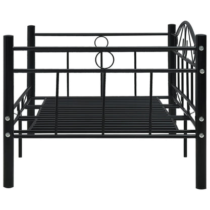 Daybed Frame without Mattress Black Metal 90x200cm