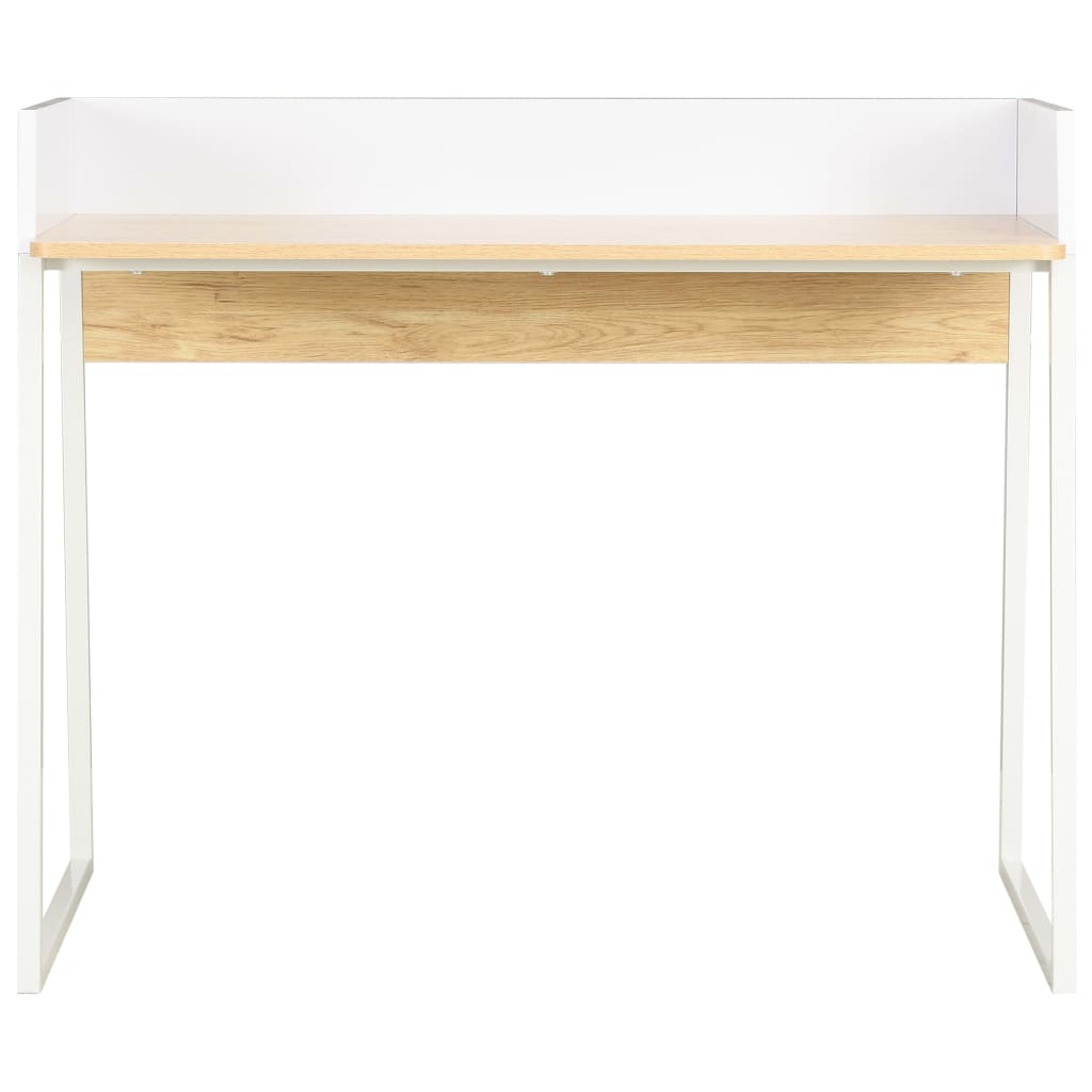 Desk White and Oak 90x60x88 cm