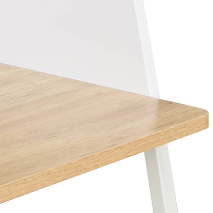 Desk White and Oak 90x60x88 cm