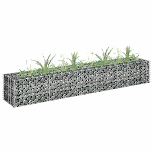 Gabion Raised Bed | Silver | Galvanised Steel | Large | Heavy Duty