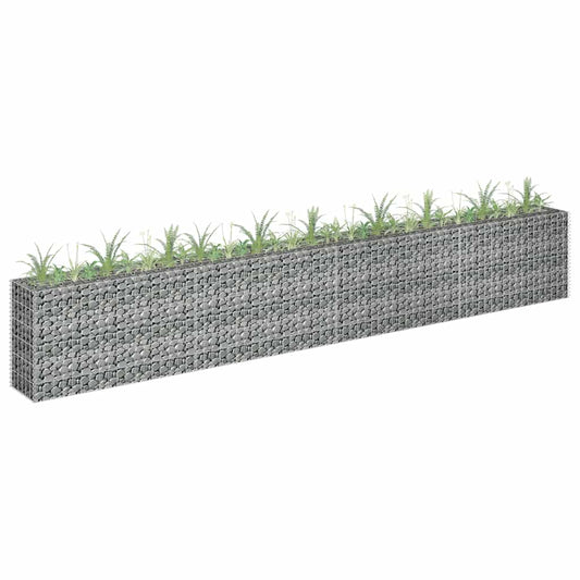 Gabion Raised Bed | Silver | Galvanised steel | 360x30x60 cm | Durable
