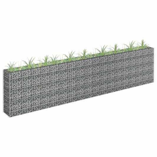 Gabion Raised Bed | Silver | Galvanised Steel | 360x30x90 cm |  Durable