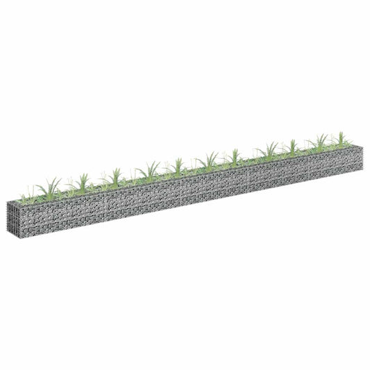 Gabion Raised Bed | Silver | Galvanised Steel | 450x30x30 cm | Durable