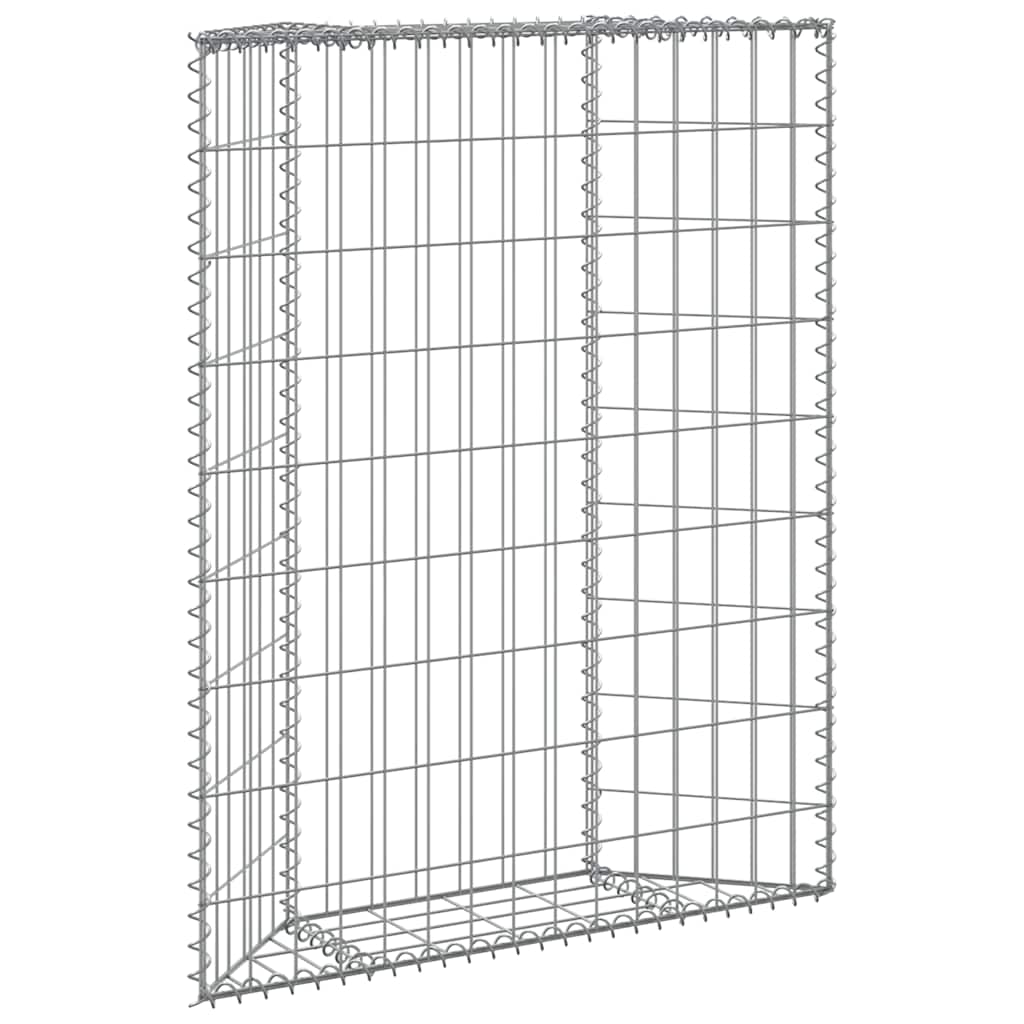 Trapezium Gabion Raised Bed Galvanised Steel 80x20x100 cm