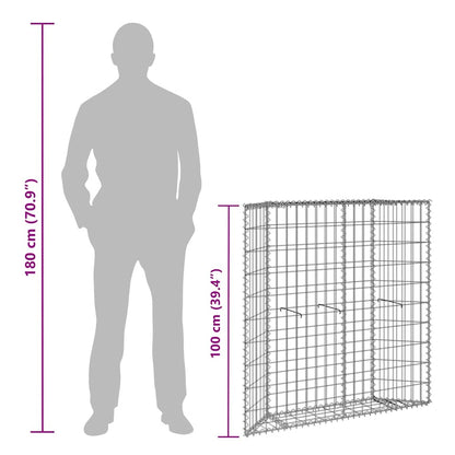 Trapezium Gabion Raised Bed Galvanised Steel 100x20x100 cm
