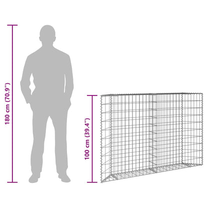 Trapezium Gabion Raised Bed Galvanised Steel 150x20x100 cm