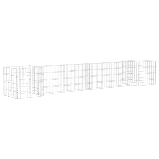 Gabion Planter | Silver | Steel wire | 260x40x40 cm
