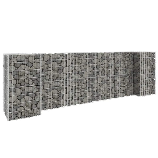Gabion Planter | Silver | Steel wire | 260 cm x 40 cm x 80 cm | Durable