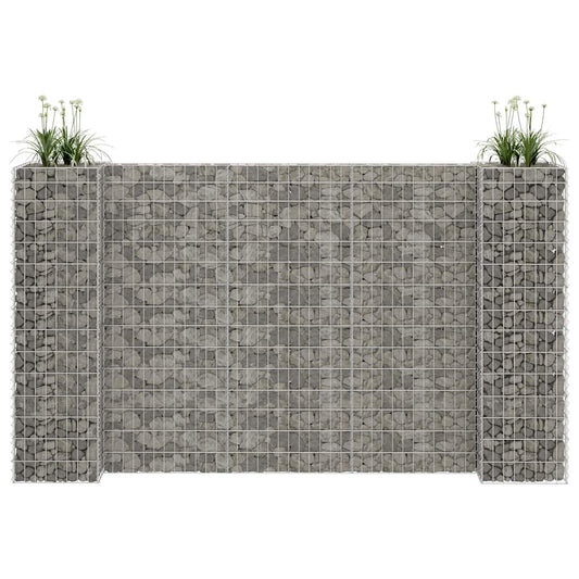 145663 vidaXL H-Shaped Gabion Planter Steel Wire 260x40x150 cm