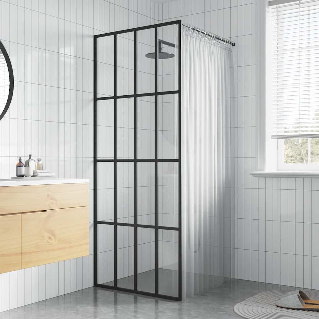 Walk-in Shower Screen Clear Tempered Glass 90x195 cm