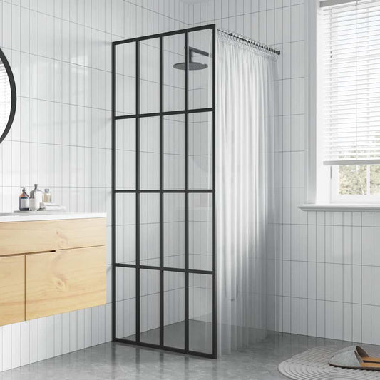 Walk-in Shower Screen Clear Tempered Glass 90x195 cm