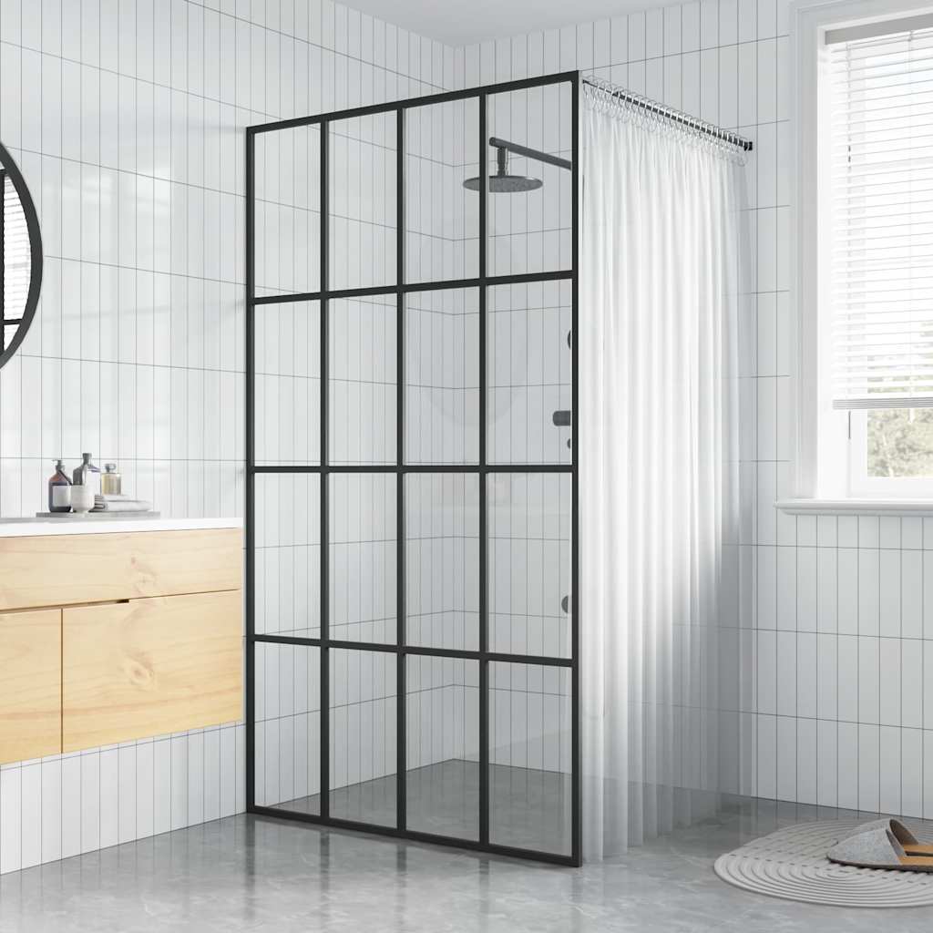Walk-in Shower Screen Clear Tempered Glass 100x195 cm