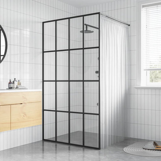 Walk-in Shower Screen Clear Tempered Glass 118x190 cm