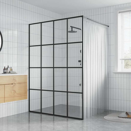 Walk-in Shower Screen Clear Tempered Glass 140x195 cm