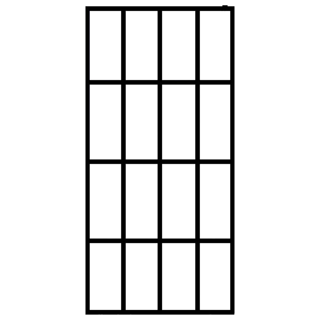 Walk-in Shower Screen Frosted Tempered Glass 90x195 cm