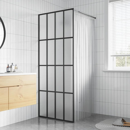 Walk-in Shower Screen Frosted Tempered Glass 90x195 cm