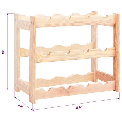 Wine Rack for 12 Bottles Pinewood